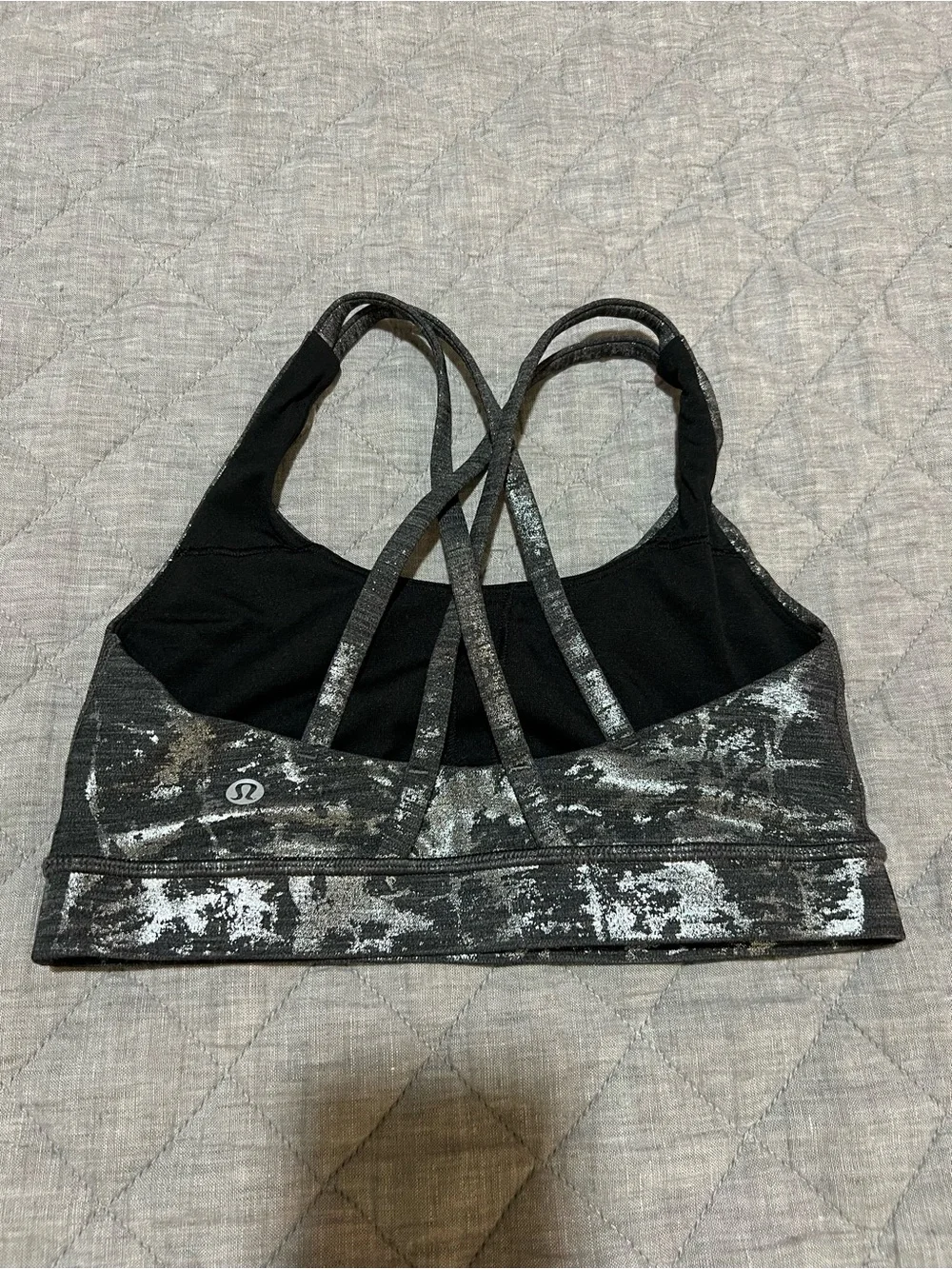 lululemon athletica Black Metallic-Accent Strappy Sports Bra